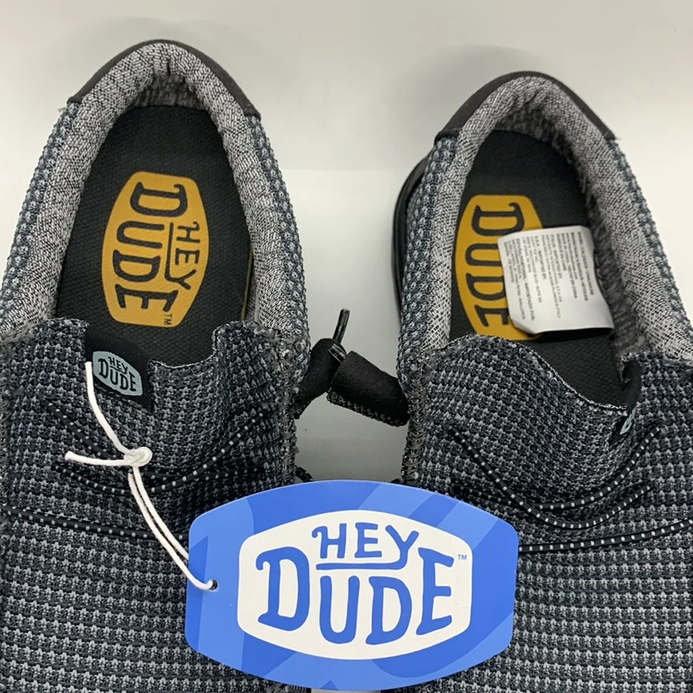 Hey Dude NEW Wally Sport Mesh Charcoal Gray 8 Slip-On Shoes Casual Minimalist